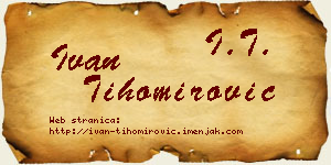 Ivan Tihomirović vizit kartica